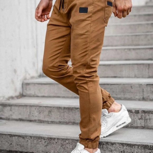 Casual MENS Camel Patched Men's Drawstring Pants - Picture 3 of 6